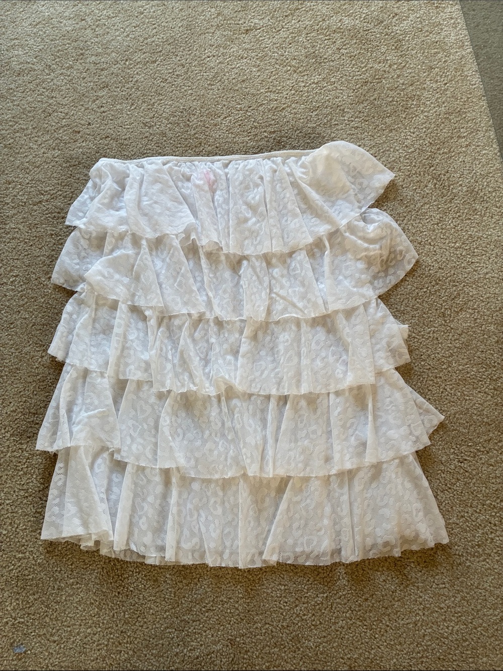 Victoria's Secret White Tiered Ruffle Swim Coverup Skirt large
